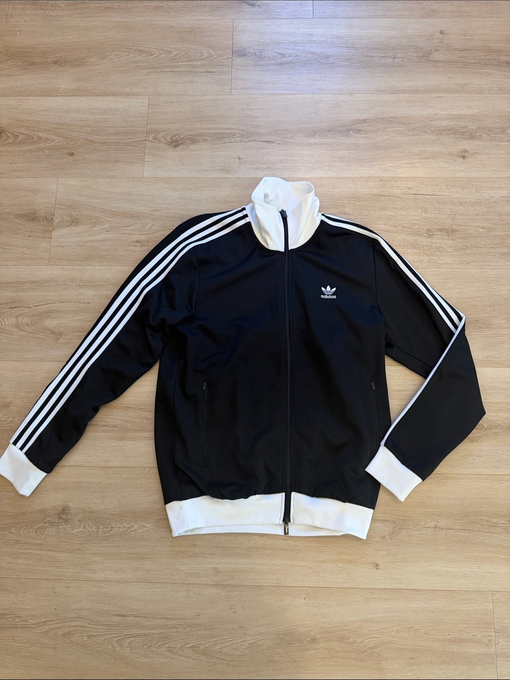 adidas Black and White Zip-Up Track Jacket - women’s